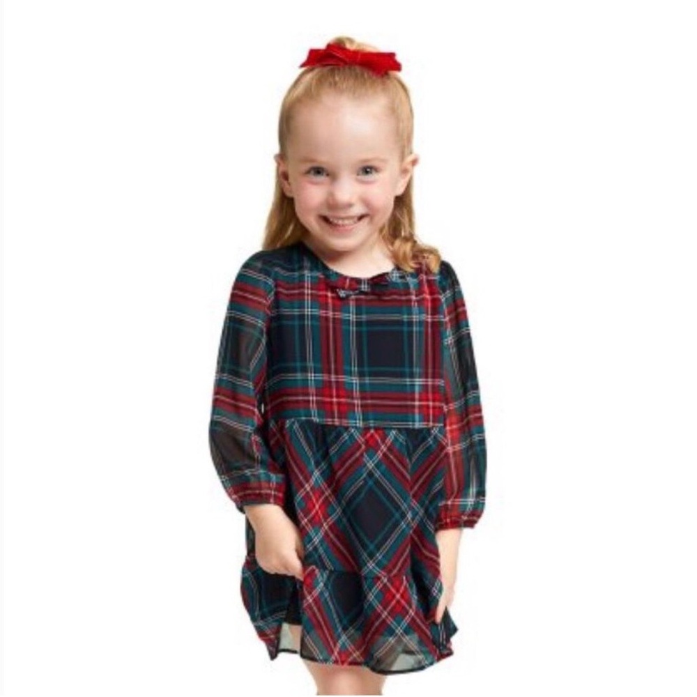 New! DRAPER JAMES Girls Plaid Mommy and Me Dress